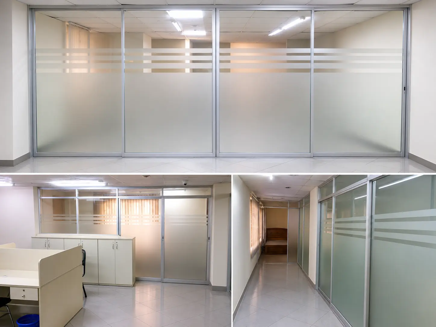 Aluminium glass office partition work by City Mistri