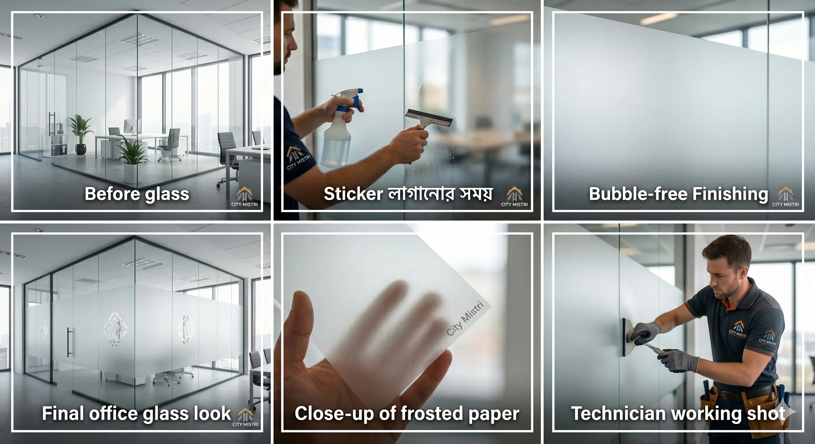 Glass Sticker & Frosted Paper
