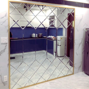 Diamond Shape Mirror Wall for Living Room
