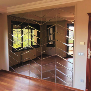 Chevron Mirror Wall Design